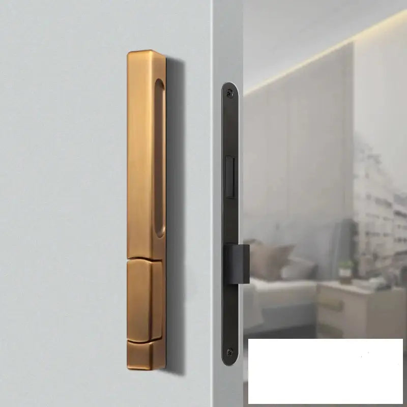 Invisible Sizzle Handle Single Side Door Lock - Bronze / 55mm