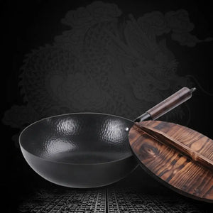 Iron Hand Forged Non Stick Uncoated Wok - Cookware set