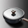 Iron Hand Forged Non Stick Uncoated Wok - Iron pot + lid - 24cm - Cookware set