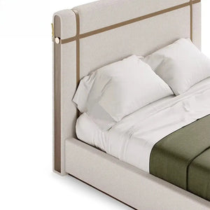 Italian Classic Birch Wood Double Bed Frame - Bedroom