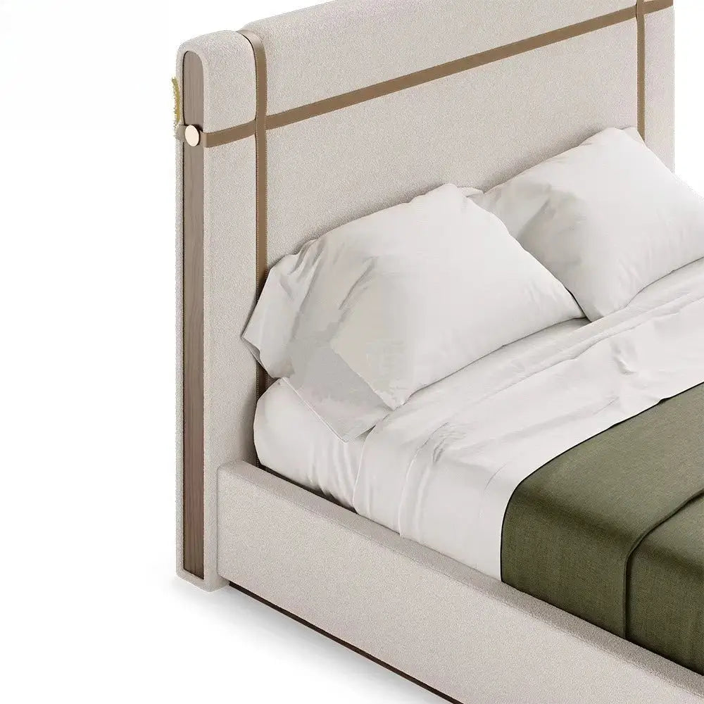 Italian Classic Birch Wood Double Bed Frame - Bedroom
