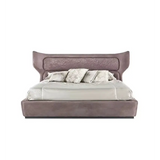 Italian Luxury Headboard PU Leather Soft Bed Frame - Purple / 200 x 200 cm - Bedroom