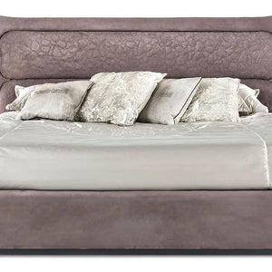 Italian Leather Queen Bed Frame with Padded Headboard - view 2