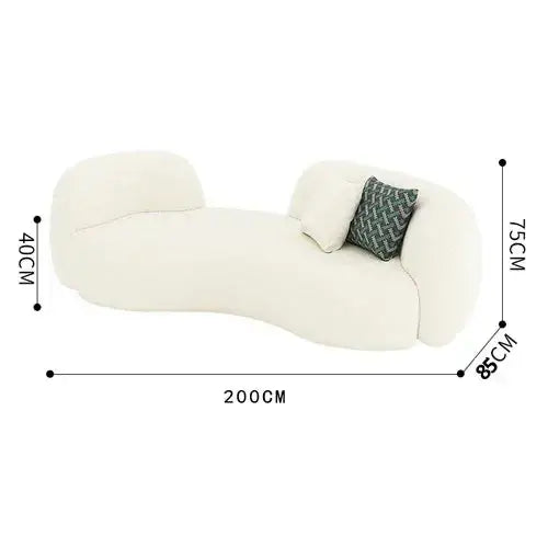 Italian Minimalist Nordic 2 Seater Couch Sofa - Sofa: 200 x 85 x 75 cm - Sofa