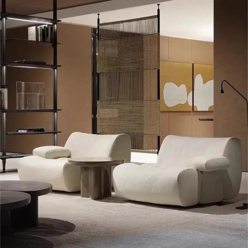 Italian Minimalist Pine Fabric Sofa - Green - Sofa