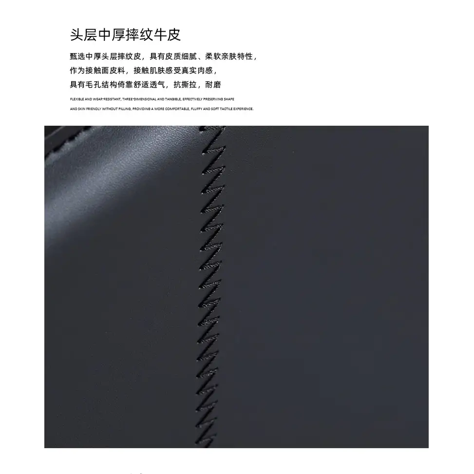 Italian Minimalist Saddle Leather Double Bed Frame - Bedroom