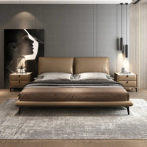 Italian Minimalist Soft Upholstered Bed Frame - Bedroom