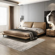 Italian Minimalist Soft Upholstered Bed Frame - Brown / 150 x 190 cm - Bedroom