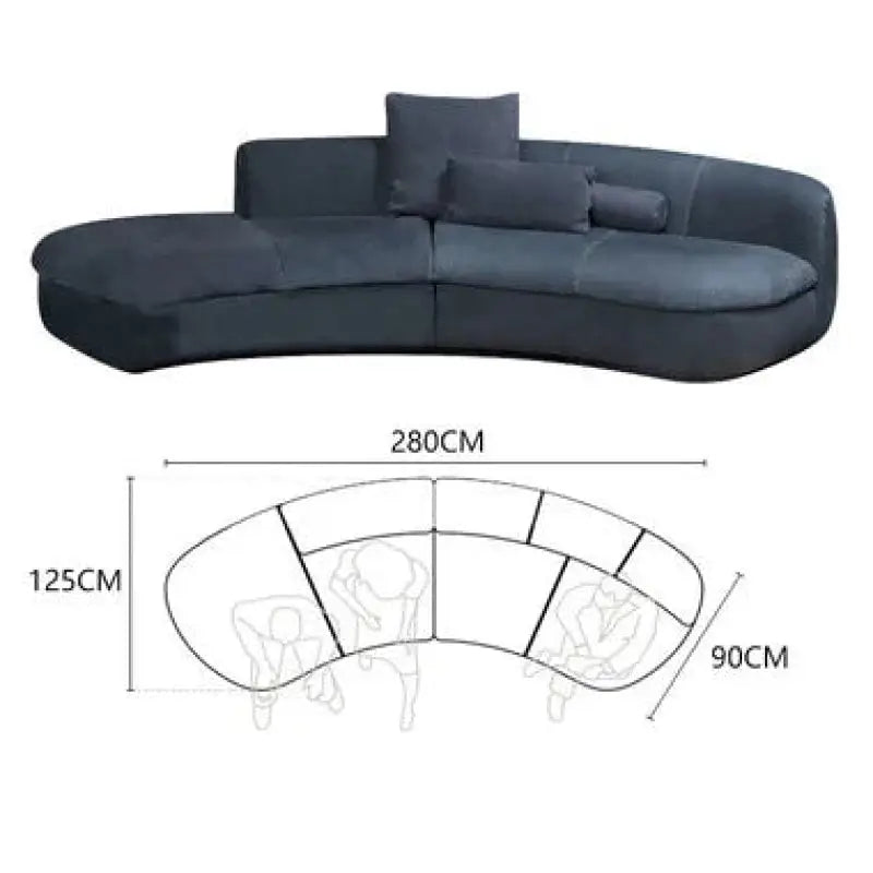 Modern Minimalist Italian Moon Sofa - 200cm Left - Sofa