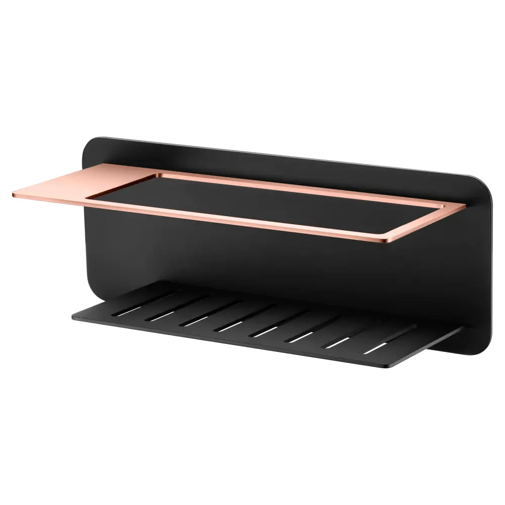 Black rose gold modern soap dispenser bathroom accessory on white background
