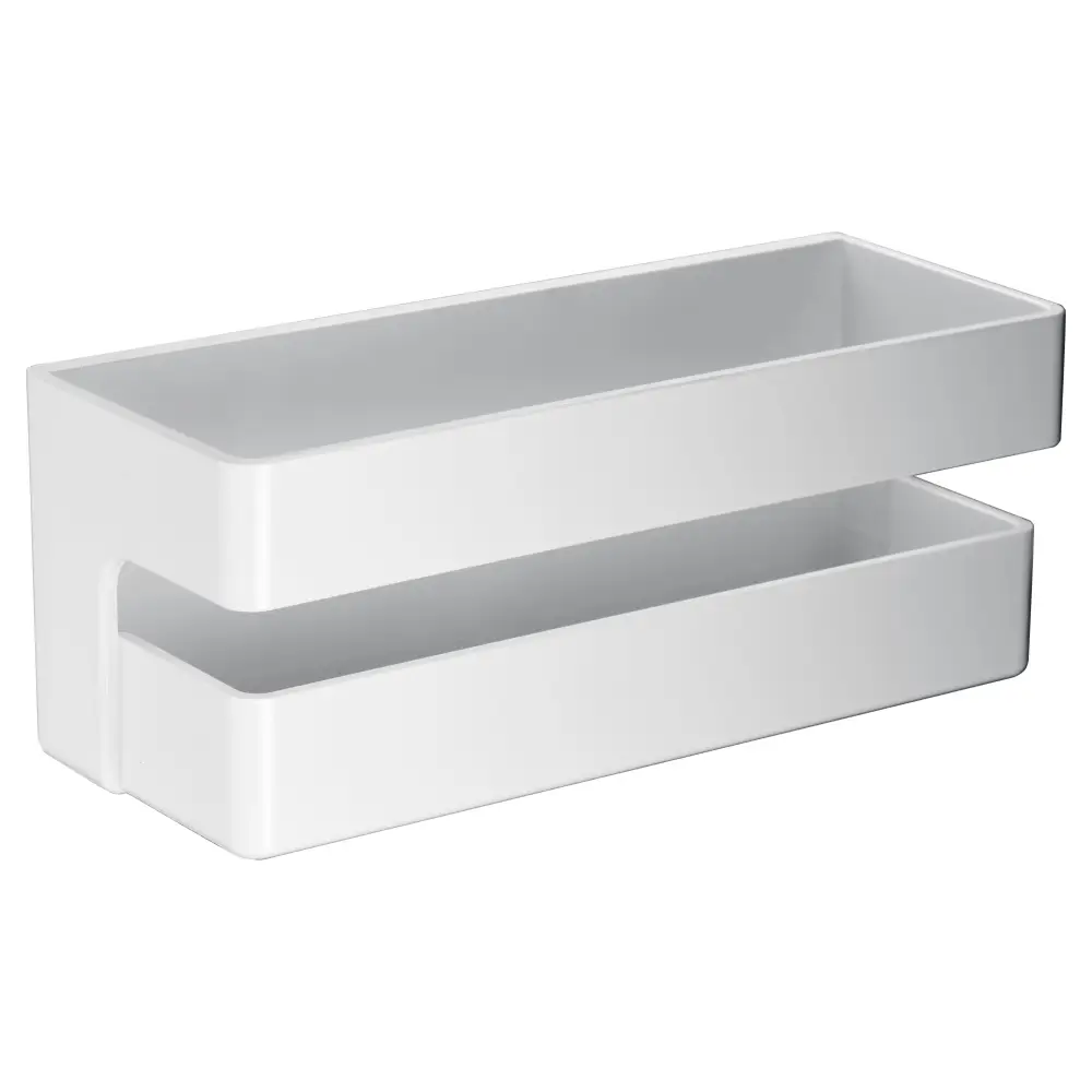 Matte white modern soap dish bathroom accessory on white background