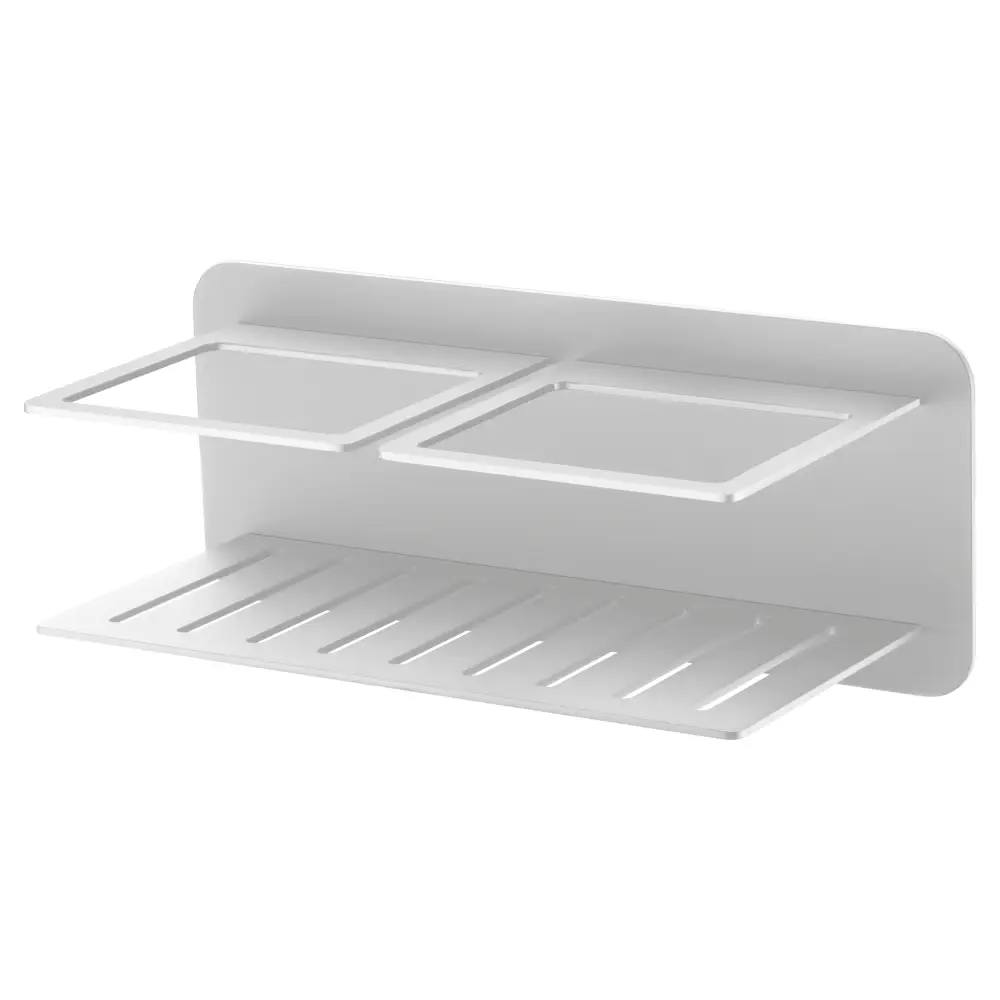 Matte white magnetic soap dish bathroom accessory with sleek minimalist design