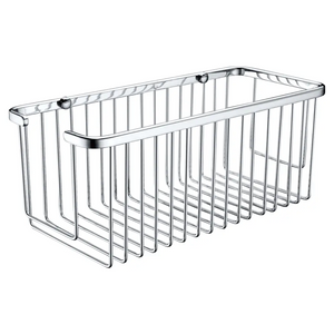 Chrome Rectangular Grid Soap Dish for Bathroom, main product view