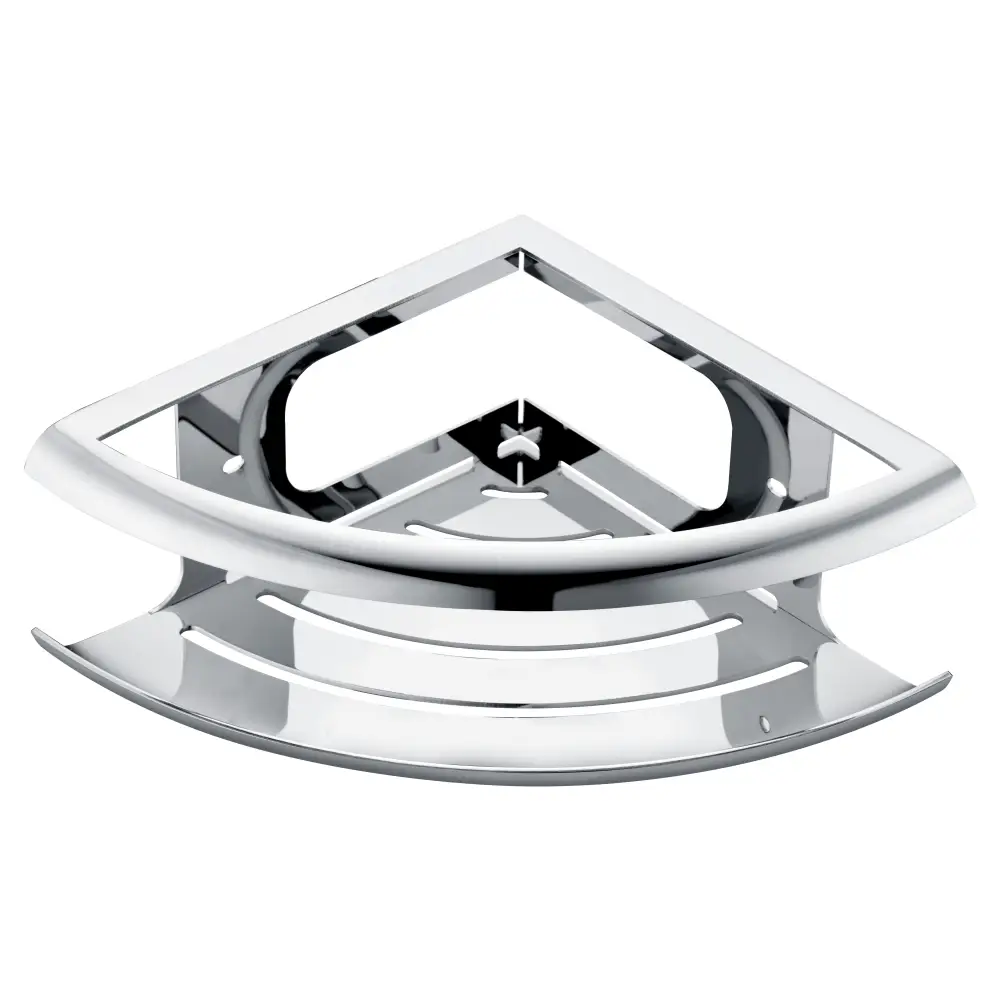 Chrome corner soap basket with 15kg load capacity for bathrooms