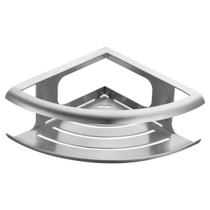 Brushed Nickel Corner Soap Basket with Non-Slip Pads, main product view
