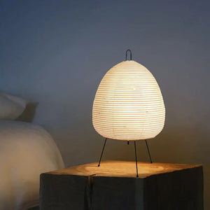 Japanese Oval Paper Table Lamp with 3-Color Light