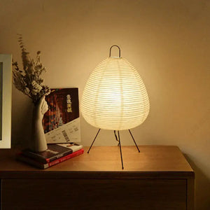 Japanese Oval Paper Table Lamp with 3-Color Light - view 2