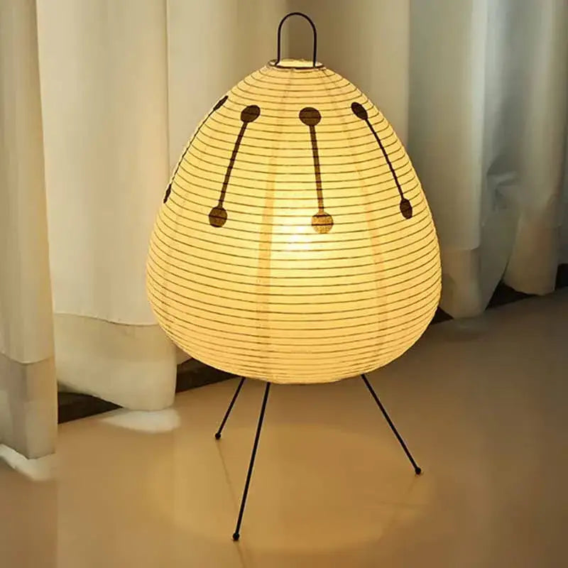Japanese Oval Paper Table Lamp with 3-Color Light - view 8