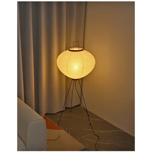 Japanese Paper Floor Lamp with Button Switch - Warm Neutral Cool Light - view 13