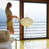 Japanese Paper Standing Light Button Switch Lamp - Lamp