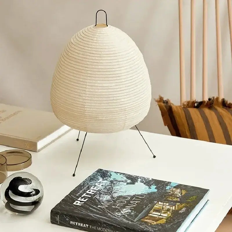 Japanese Paper Floor Lamp with Button Switch - Warm Neutral Cool Light - view 14