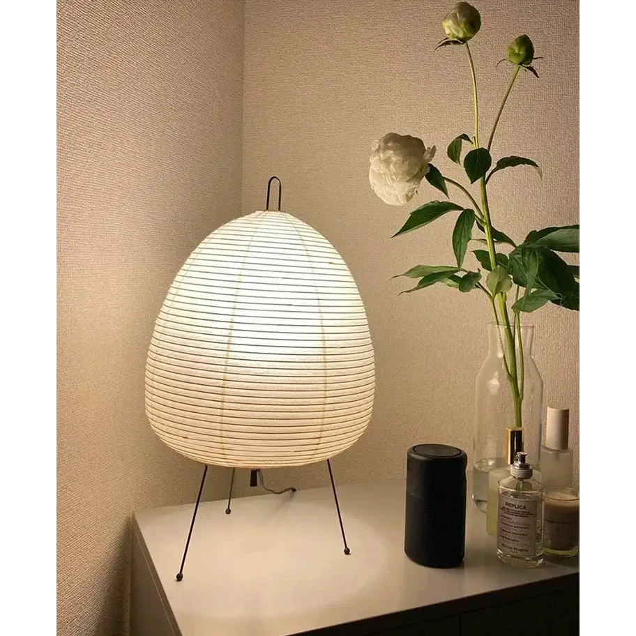 Japanese Paper Floor Lamp with Button Switch - Warm Neutral Cool Light - view 15