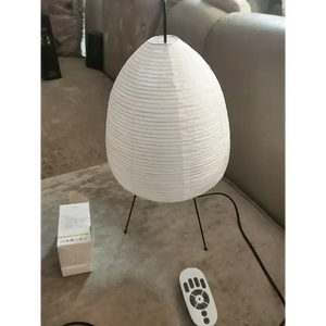 Japanese Paper Floor Lamp with Button Switch - Warm Neutral Cool Light - view 17