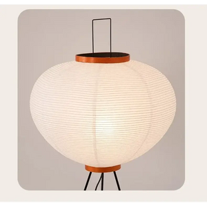 Japanese Paper Floor Lamp with Button Switch - Warm Neutral Cool Light - view 5