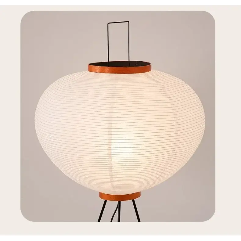 Japanese Paper Floor Lamp with Button Switch - Warm Neutral Cool Light - view 5