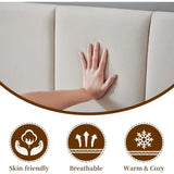 King Upholstered Lift Up Storage Velvet Headboard Bed Frame - Beige - Bedroom