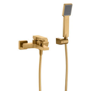 Brushed Gold Single Lever Shower Kit Modern Bathroom, main product view