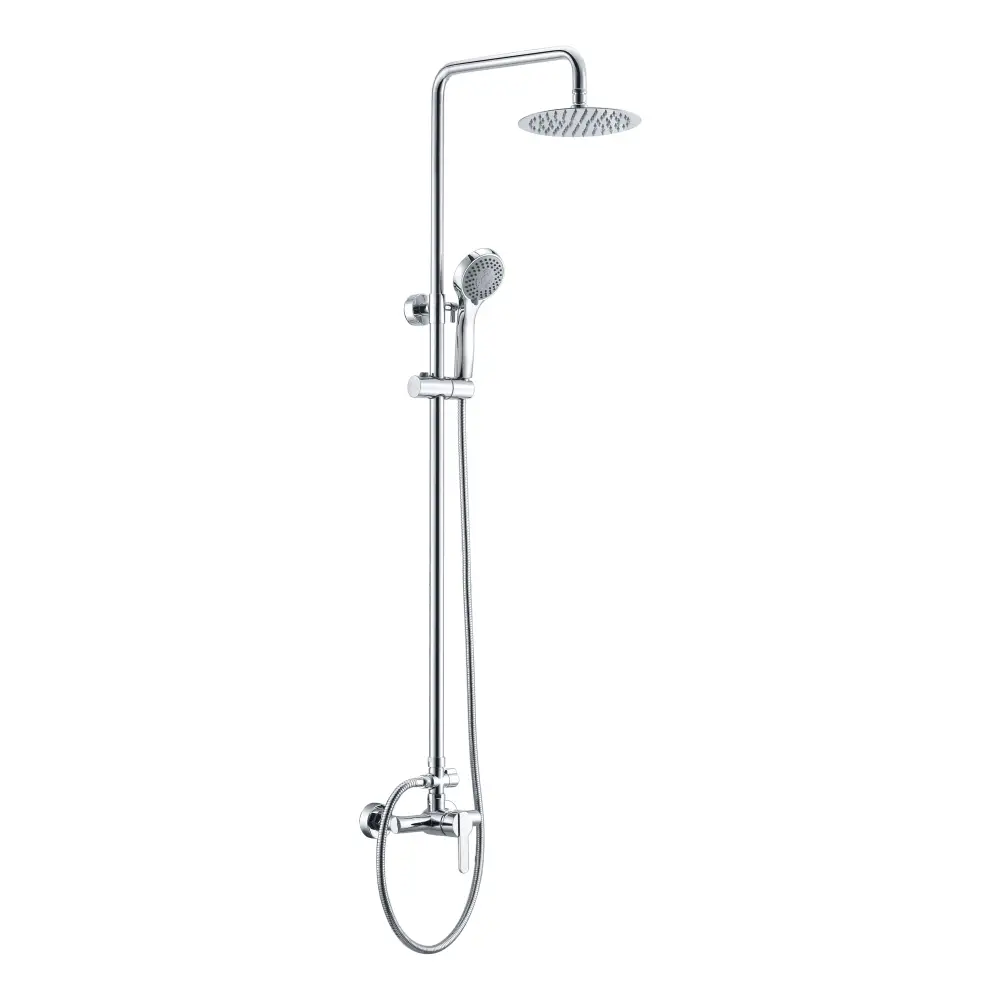 Matte black single-lever modern shower bath kit with sleek design