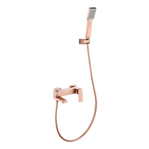 Pisa Brushed Rose Gold Single-Lever Shower Bath Kit, main product view