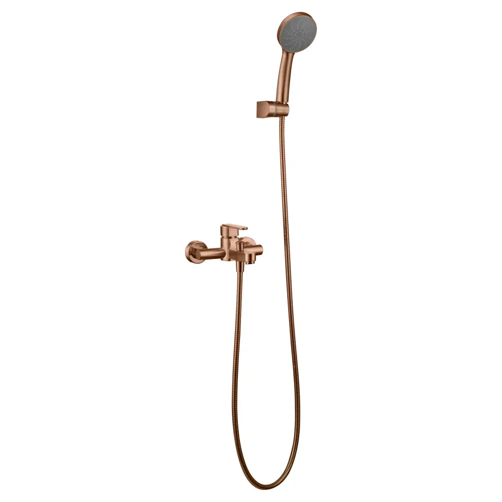Roma brushed rose gold single-lever shower bath kit monomando faucet