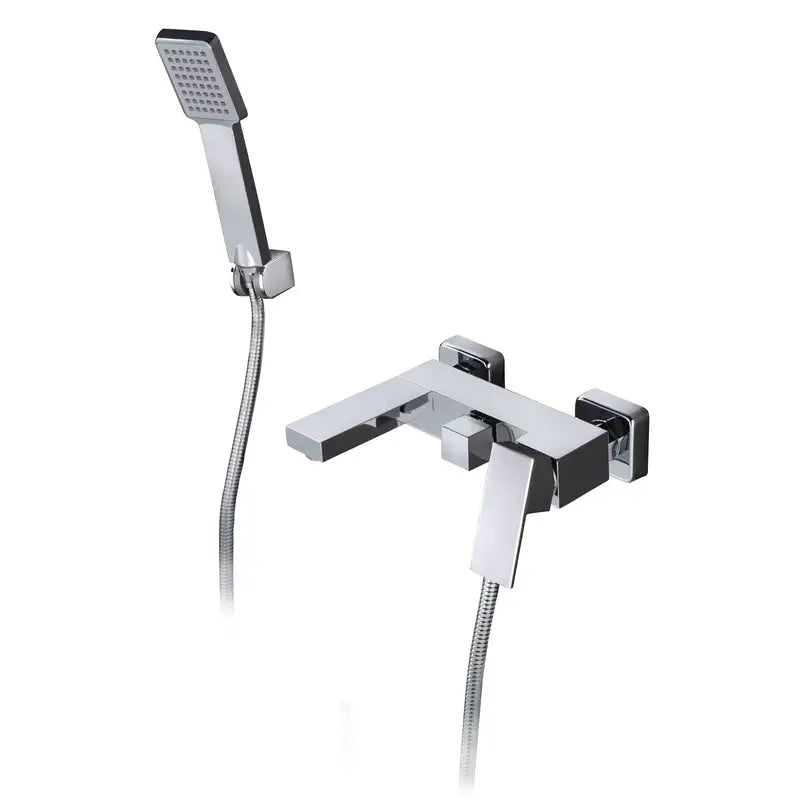 Chrome-plated Valencia single-lever shower kit with modern bathroom fixtures
