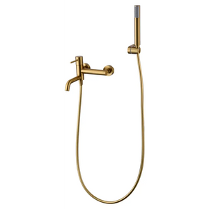 Monza Brushed Gold Single-Handle Shower Mixer Kit, main product view