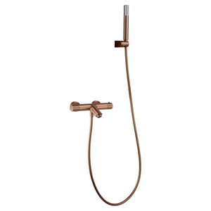 Monza Brushed Rose Gold Thermostatic Shower Bath Kit, main product view