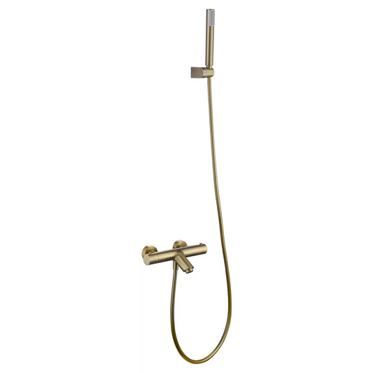 Kit Bath/Shower Thermostatic Genoa Brushed Gold | IMEX - Shower Set