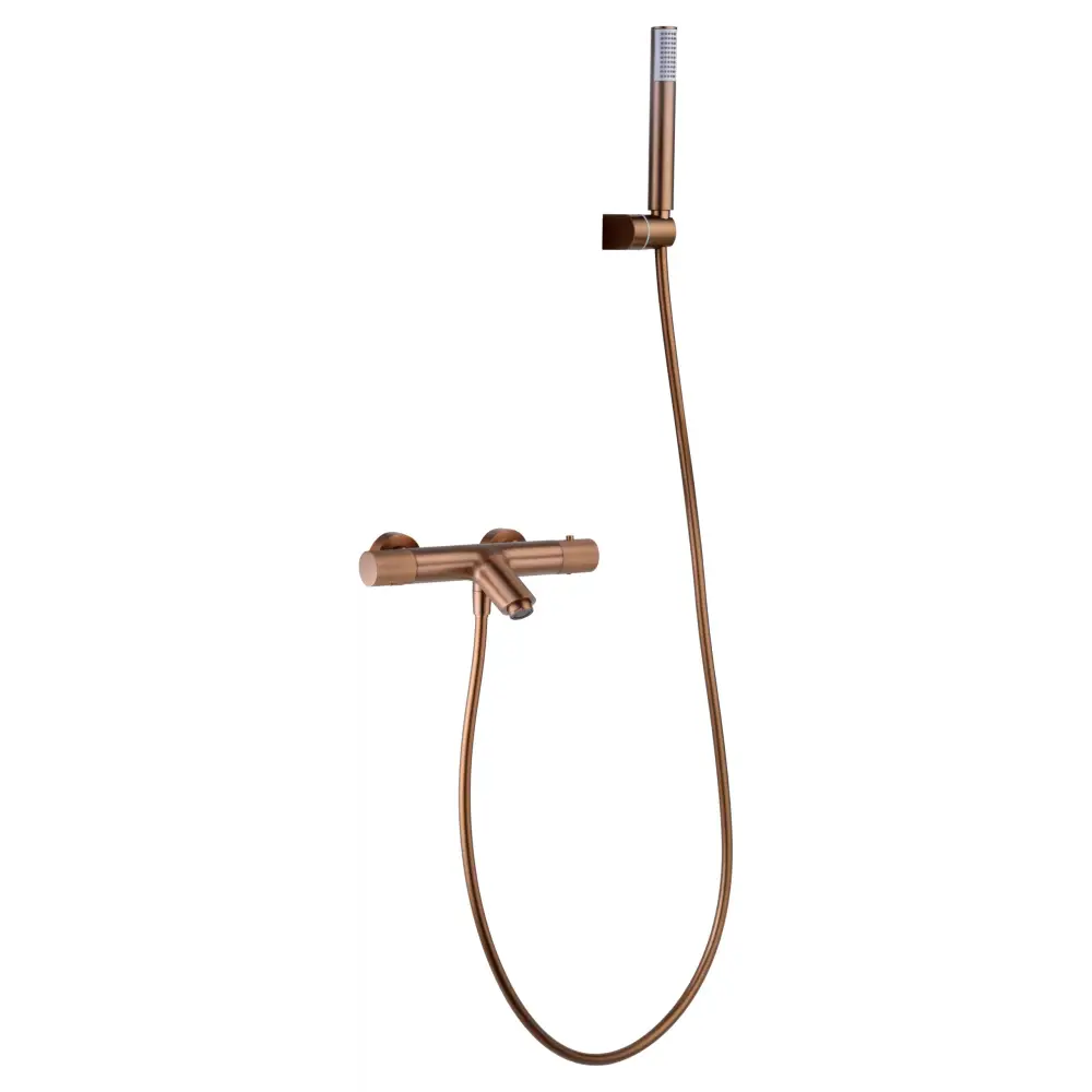 Kit Bath / Shower Thermostatic Line Brushed Rose Gold | IMEX - Shower Set