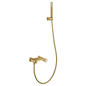 Brushed Gold Single Handle Shower Kit Modern Design, main product view