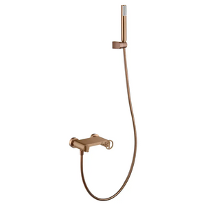 Brushed Rose Gold Single Handle Shower Kit, main product view