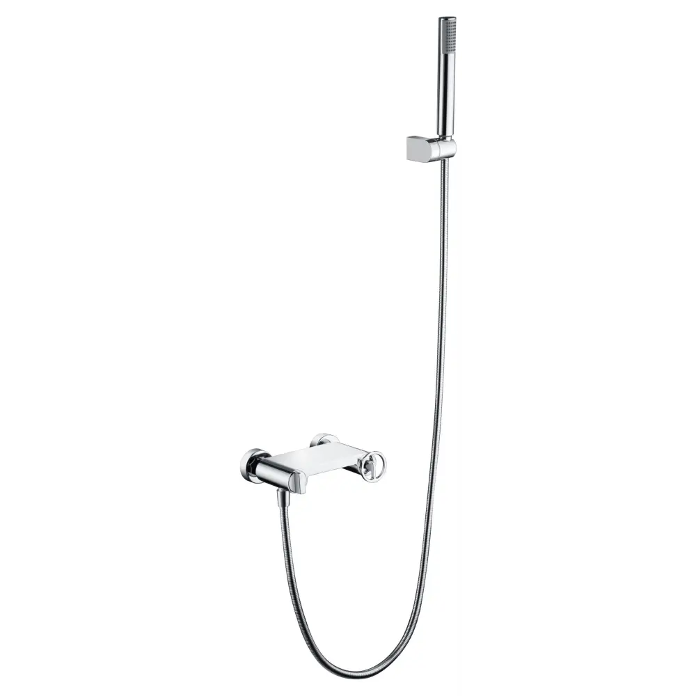 Chrome single lever modern shower kit with sleek design and polished finish