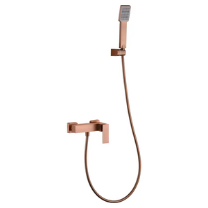 Brushed Rose Gold Single Handle Shower Kit, main product view