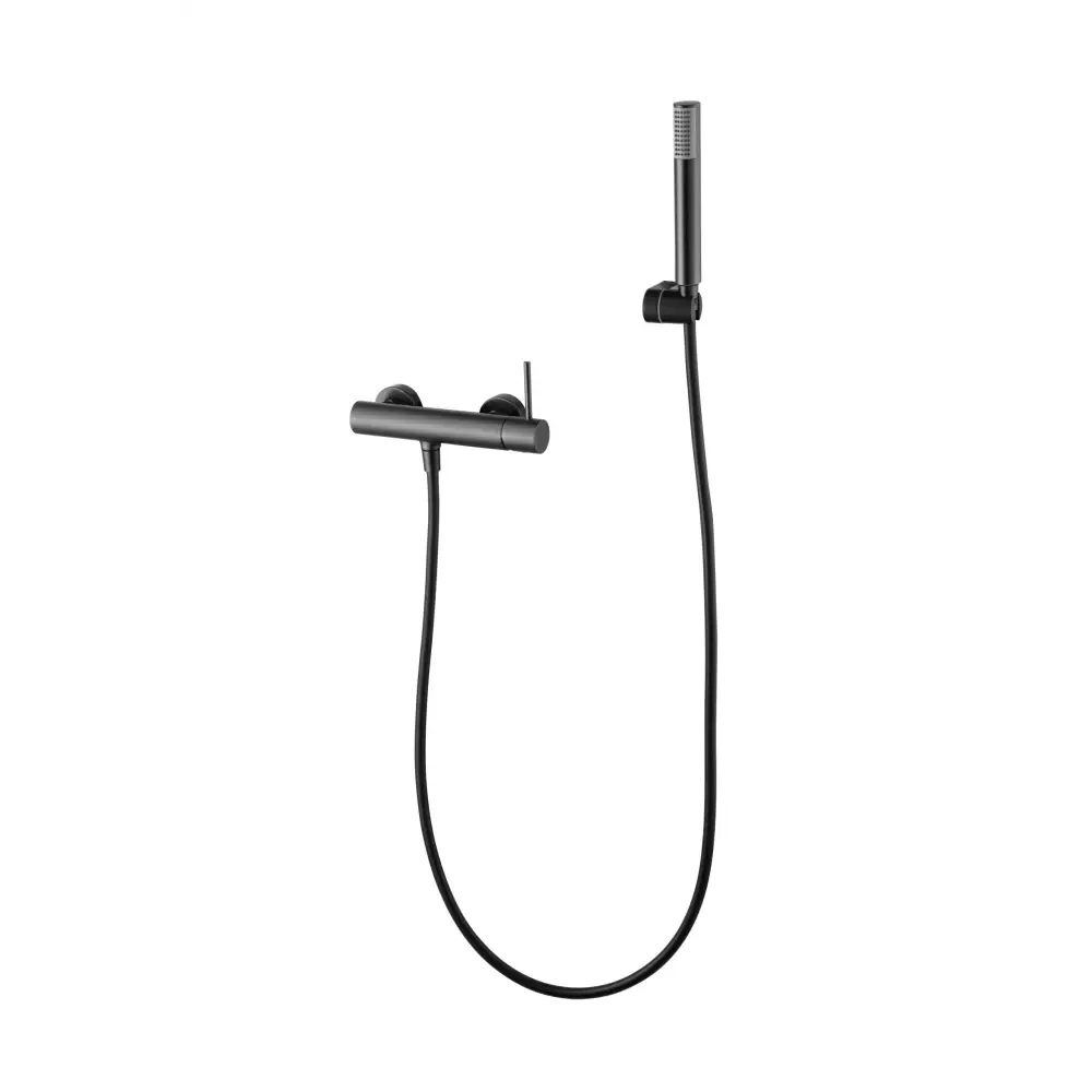 Monza Black Gun Metal Single Handle Shower Kit