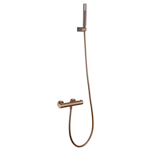Genova Thermostatic Shower Kit Brushed Rose Gold, main product view
