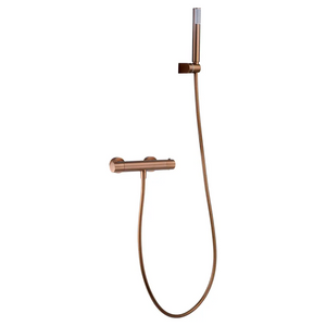 Monza Brushed Rose Gold Thermostatic Shower Kit, main product view