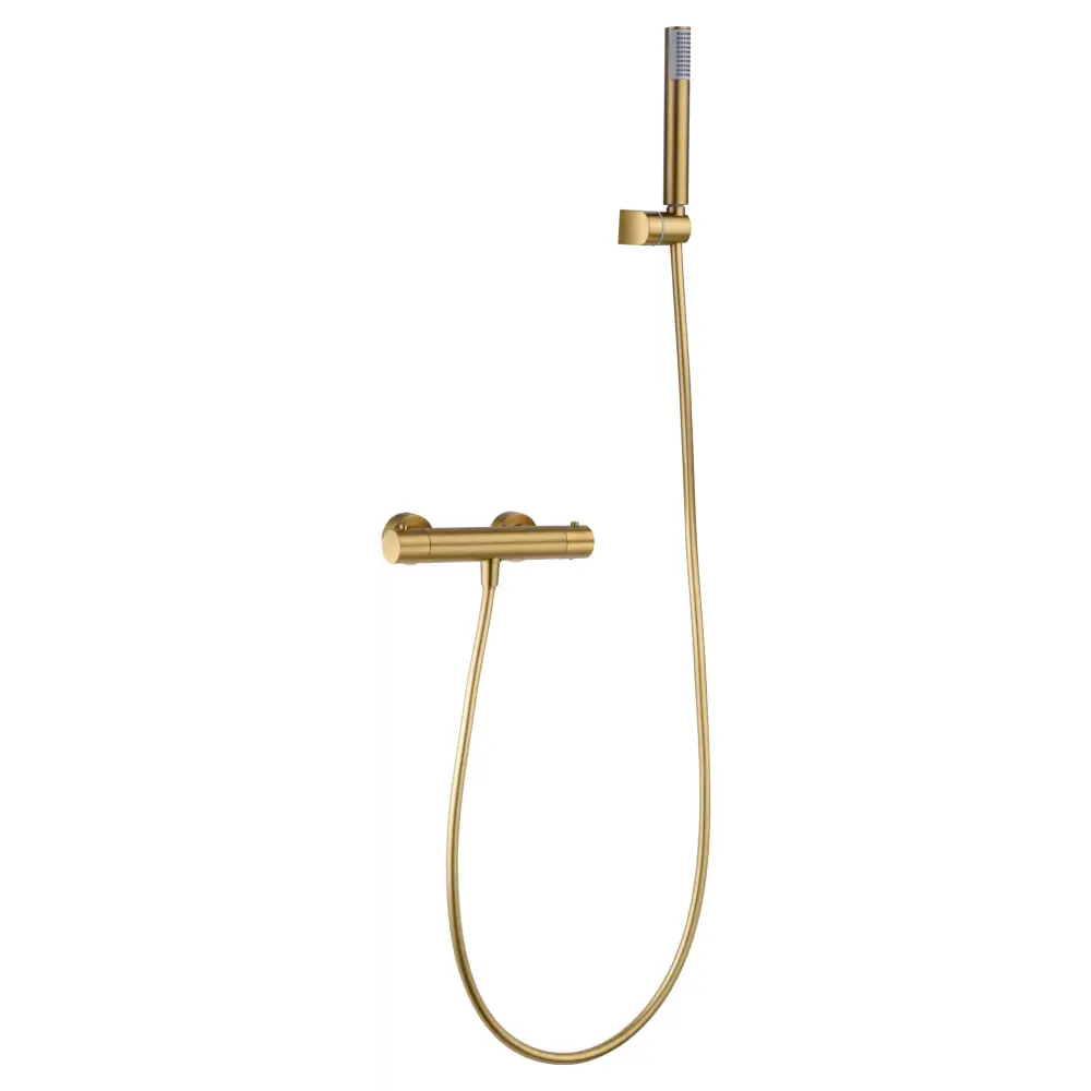 Kit Shower Thermostatic Monza Brushed Gold | IMEX - Shower Set