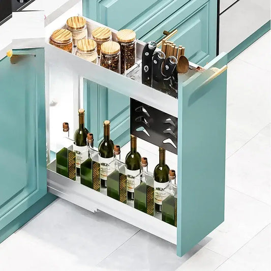 Kitchen Pull Multi functional Drawer Seasoning Cabinet - 10 x 45 x 43 - Kitchen Essentials