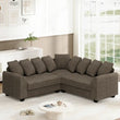 L Shaped Corner Modular Cushion Sofa - Brown - Sofa