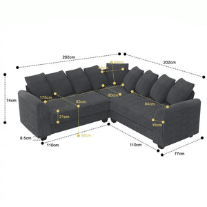 L-Shaped Modular Corner Sofa with Cloud Comfort Cushions - view 7